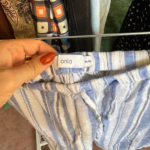 Onia Linen Striped Pants Medium - Picture 2 of 3
